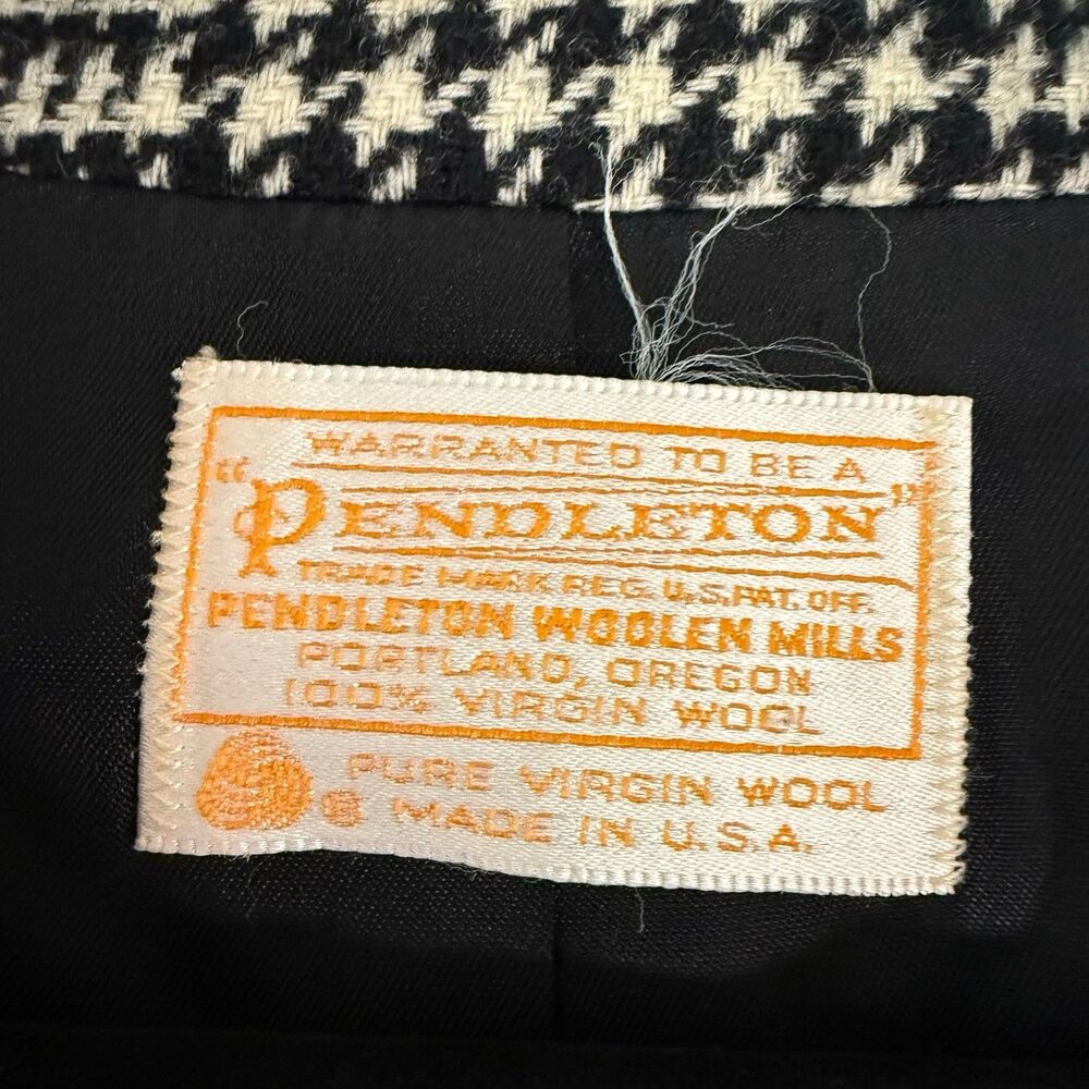 Pendleton Wool Blazer Women's 10 White Black Single Button Front Pockets - Picture 8 of 11